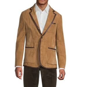 $5,450 NWT Tod's Contrast-Piping Brown Suede Sport Coat Blazer Jacket Size M